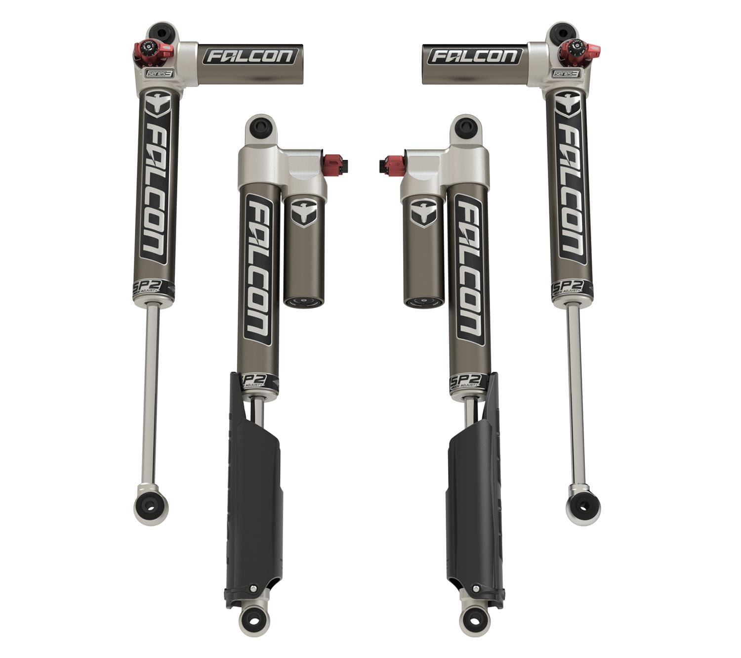 Teraflex: Gladiator JT: комплект амортизаторів Falcon SP2 3.3 Fast Adjust Piggyback 2–3 ліфт (3.6L)